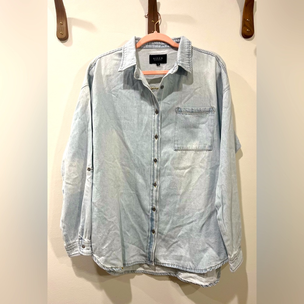 Nwot Risen Lake Days Sequin Button Down Boutique … - image 4